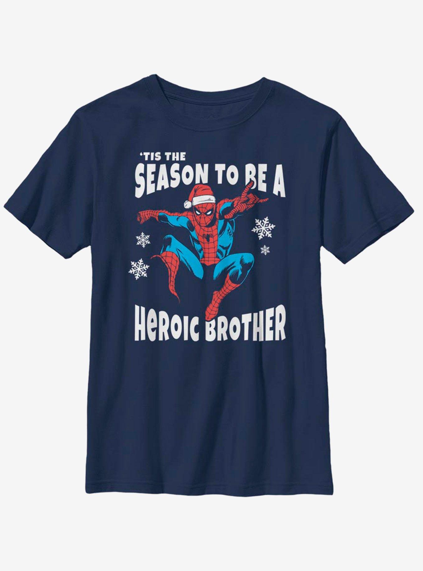 Marvel Spider-Man Heroic Brother Youth T-Shirt, NAVY, hi-res