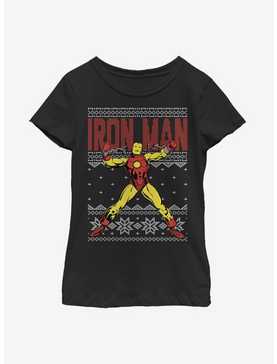 Marvel Iron Man Christmas Pattern Youth Girls T-Shirt, , hi-res