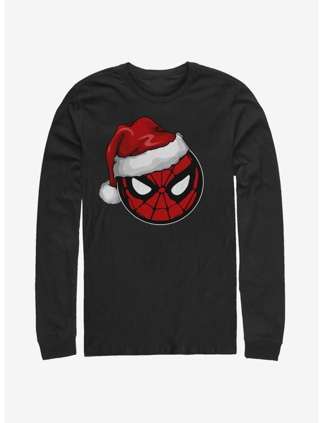 Marvel Spider-Man Spidey Santa Hat Long-Sleeve T-Shirt, BLACK, hi-res