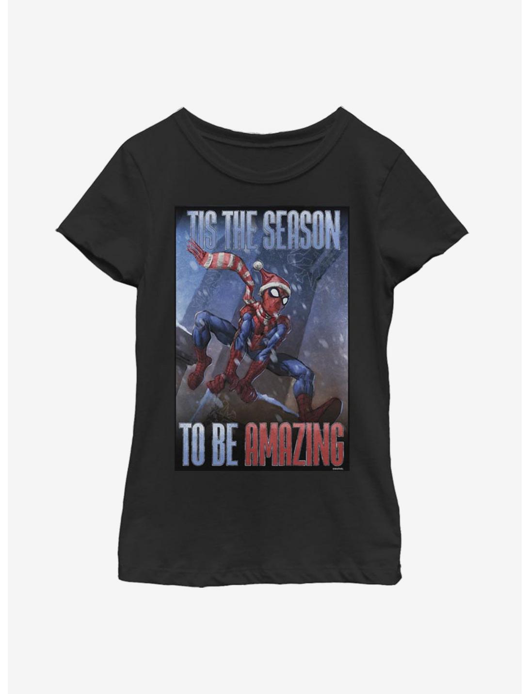 Marvel Spider-Man Amazing Season Spider Youth Girls T-Shirt, BLACK, hi-res