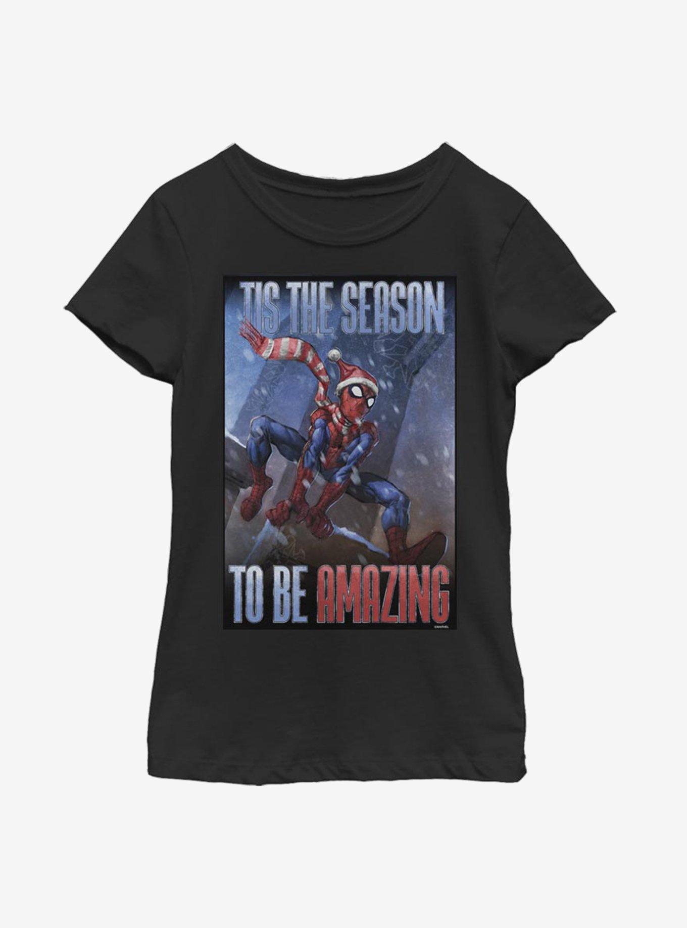 Marvel Spider-Man Amazing Season Spider Youth Girls T-Shirt, BLACK, hi-res