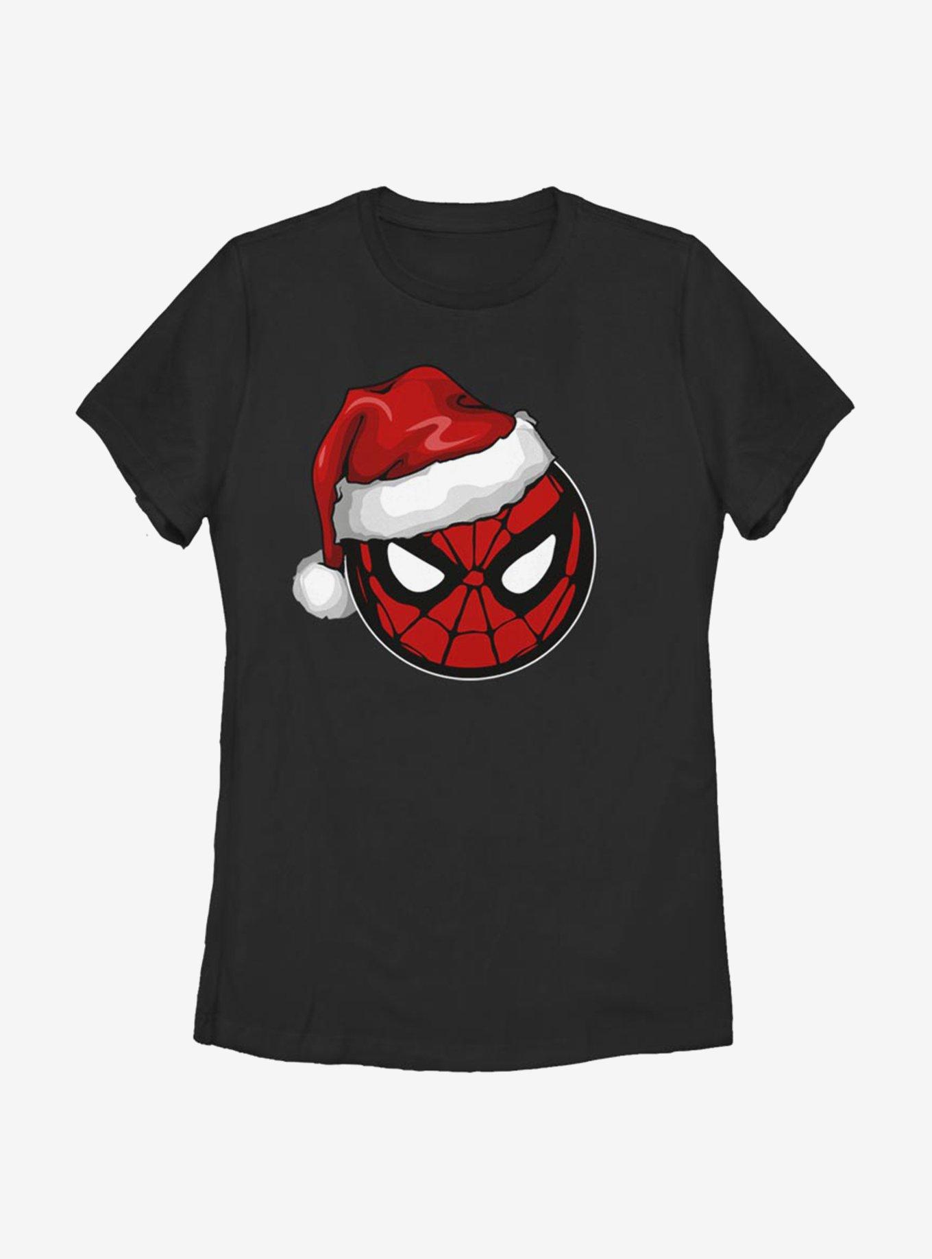 Marvel Spider-Man Spidey Santa Hat Womens T-Shirt, , hi-res