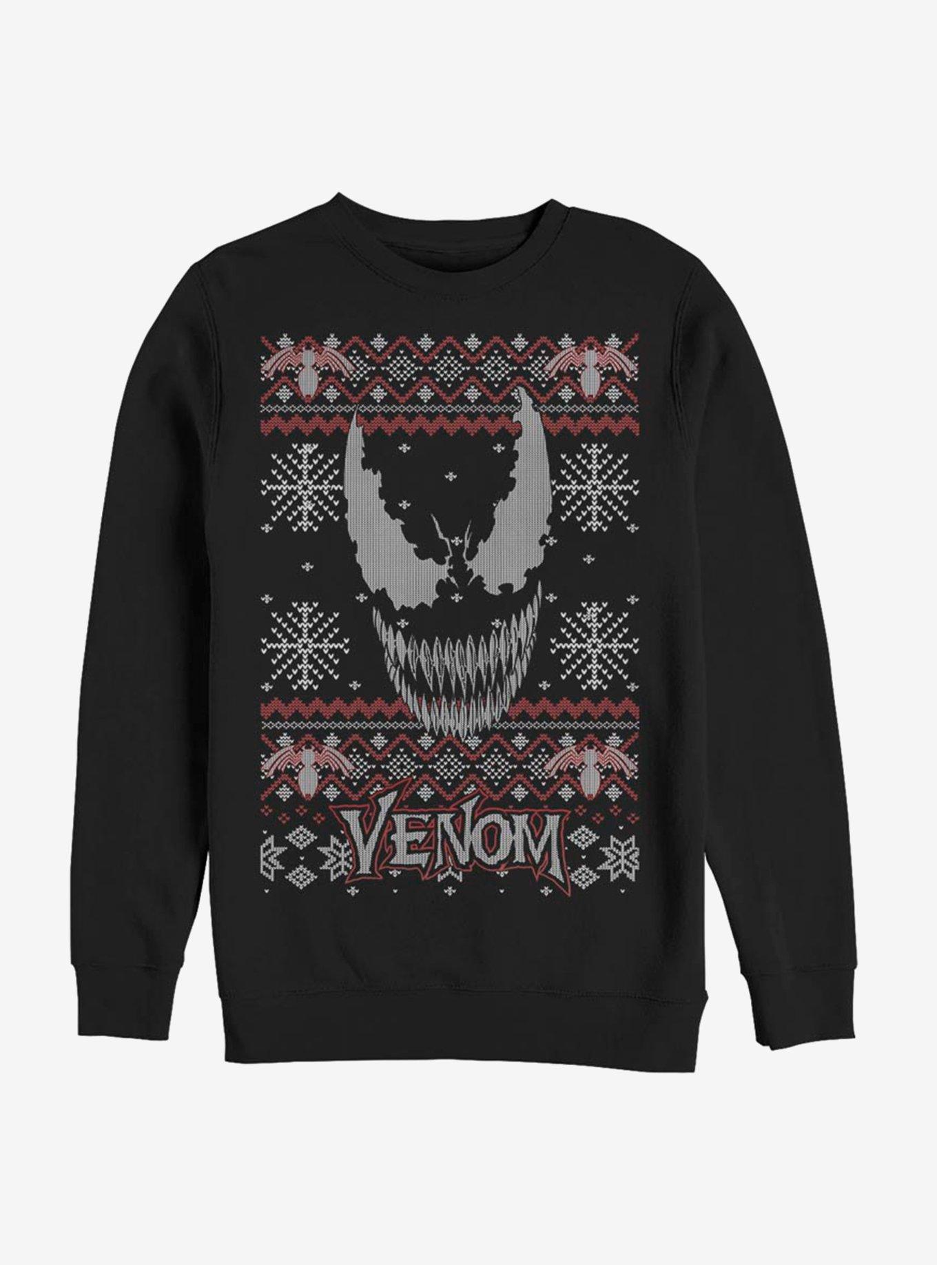 Marvel Venom Face Christmas Pattern Sweatshirt, , hi-res