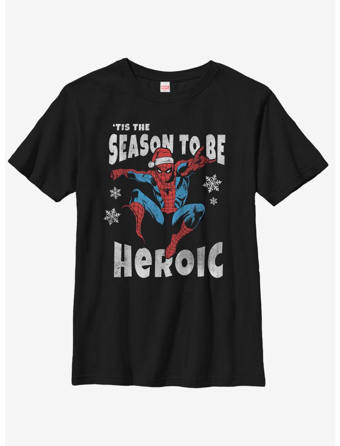 Marvel Spider-Man 'Tis The Season Youth T-Shirt, BLACK, hi-res