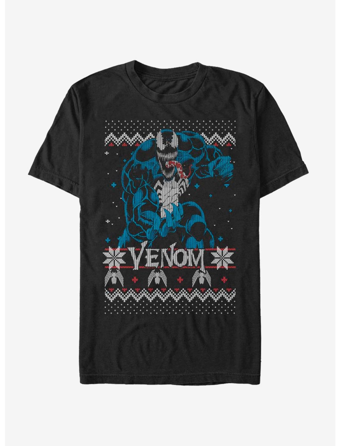 Marvel Venom Christmas Pattern T-Shirt, BLACK, hi-res