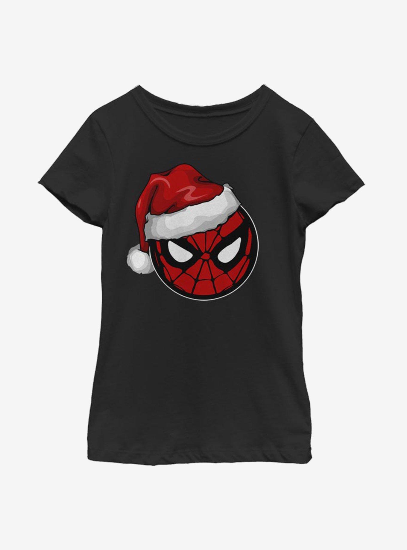 Marvel Spider-Man Spidey Santa Hat Youth Girls T-Shirt, , hi-res