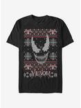 Marvel Venom Face Christmas Pattern T-Shirt, BLACK, hi-res