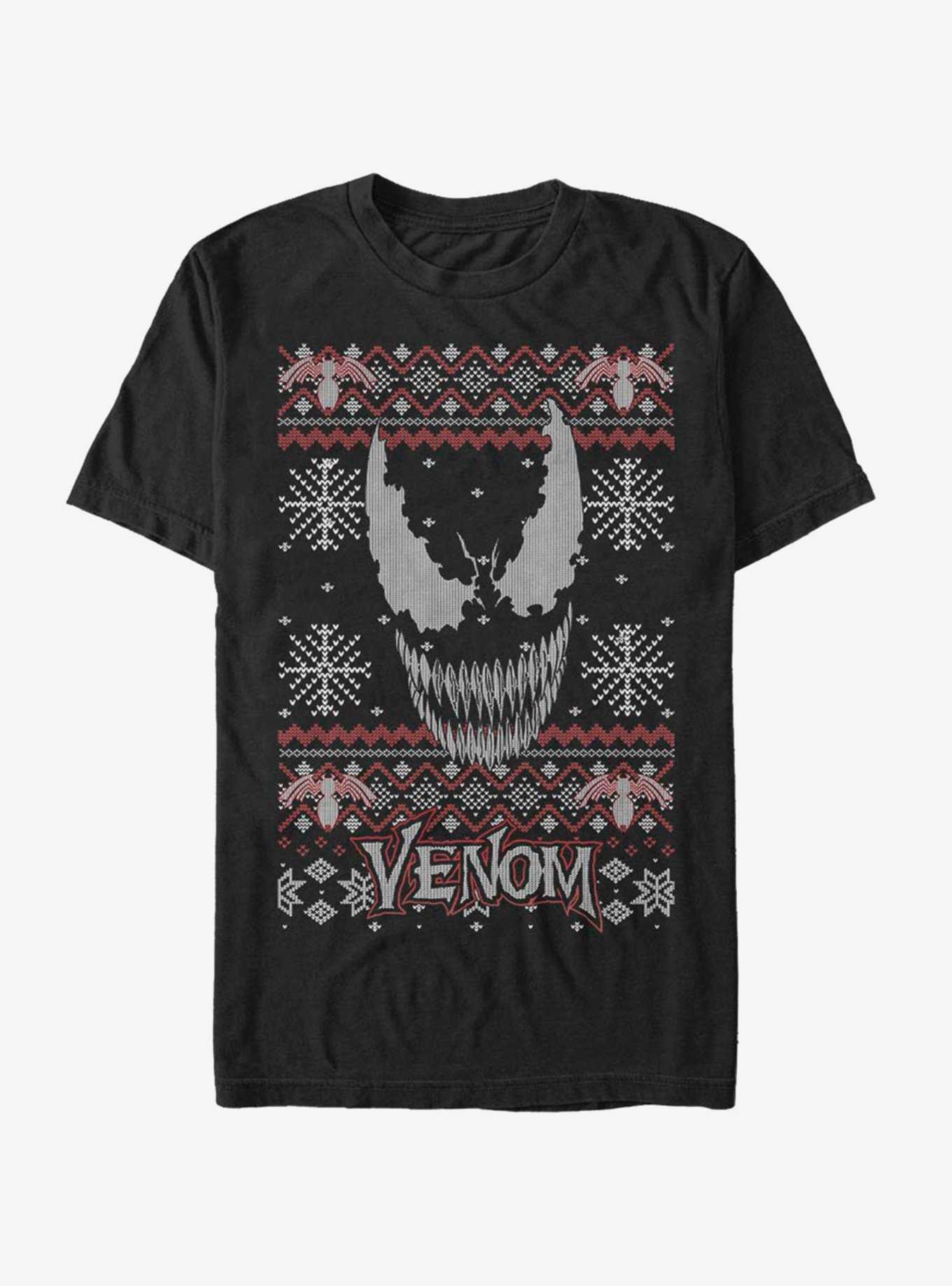 Marvel Venom Face Christmas Pattern T-Shirt, , hi-res