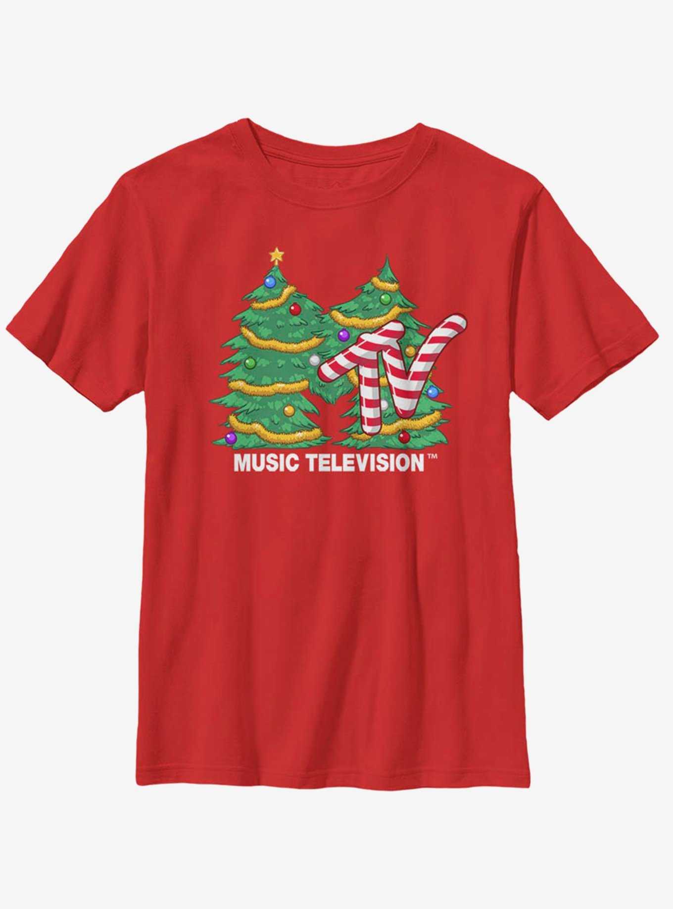 MTV Christmas Tree Logo Youth T-Shirt, , hi-res