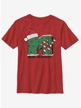 MTV Christmas Tree Snow Logo Youth T-Shirt, RED, hi-res