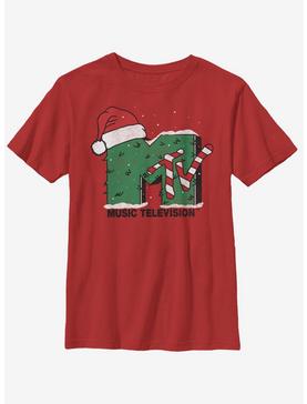 MTV Christmas Tree Snow Logo Youth T-Shirt, , hi-res