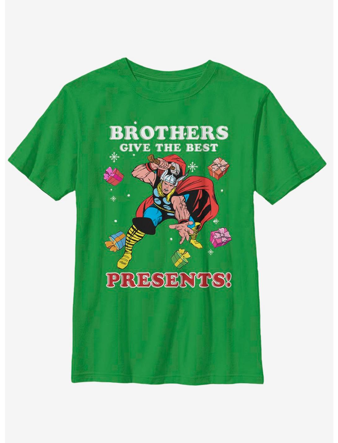 Marvel Thor Brothers Give The Best Presents Youth T-Shirt, KELLY, hi-res