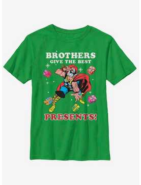 Marvel Thor Brothers Give The Best Presents Youth T-Shirt, , hi-res