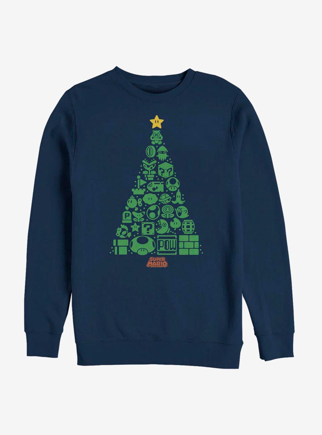 Nintendo Super Mario Christmas Tree Icons Sweatshirt, , hi-res