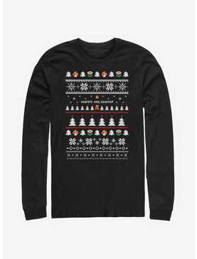 Nintendo Super Mario Happy Holidays Christmas Pattern Long-Sleeve T-Shirt, , hi-res