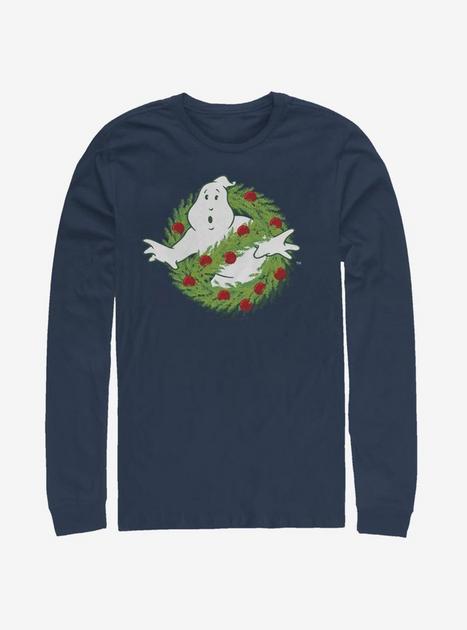 Ghostbusters Holiday Logo Long-Sleeve T-Shirt - BLUE | BoxLunch