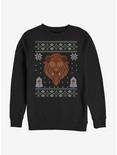 Disney Beauty And The Beast Christmas Pattern Sweatshirt, BLACK, hi-res