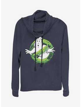 Ghostbusters Logo Green Slime Cowlneck Long-Sleeve Womens Top, , hi-res