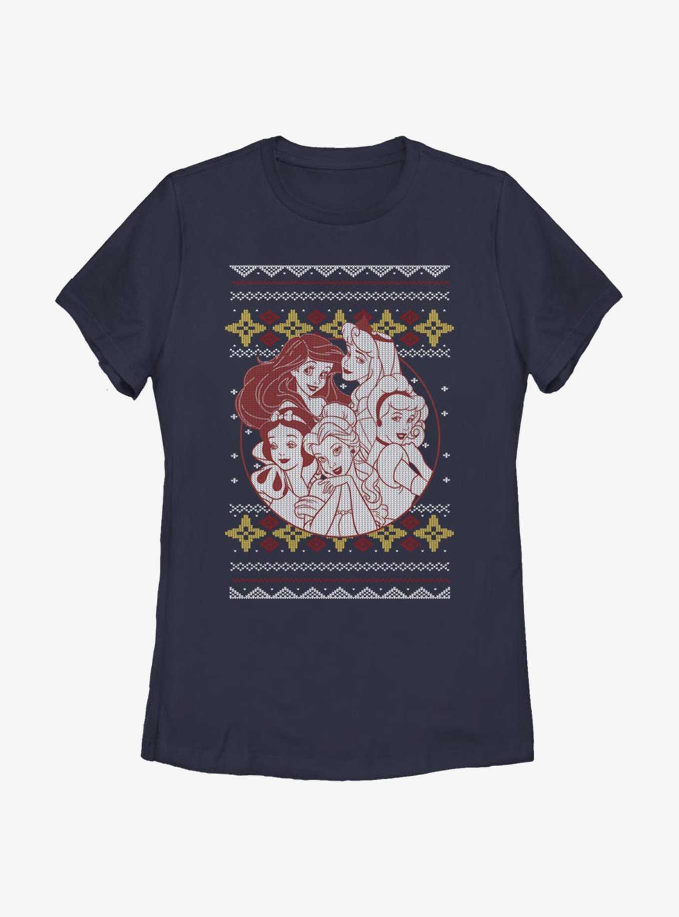 Disney Princess Christmas Pattern Womens T-Shirt, , hi-res