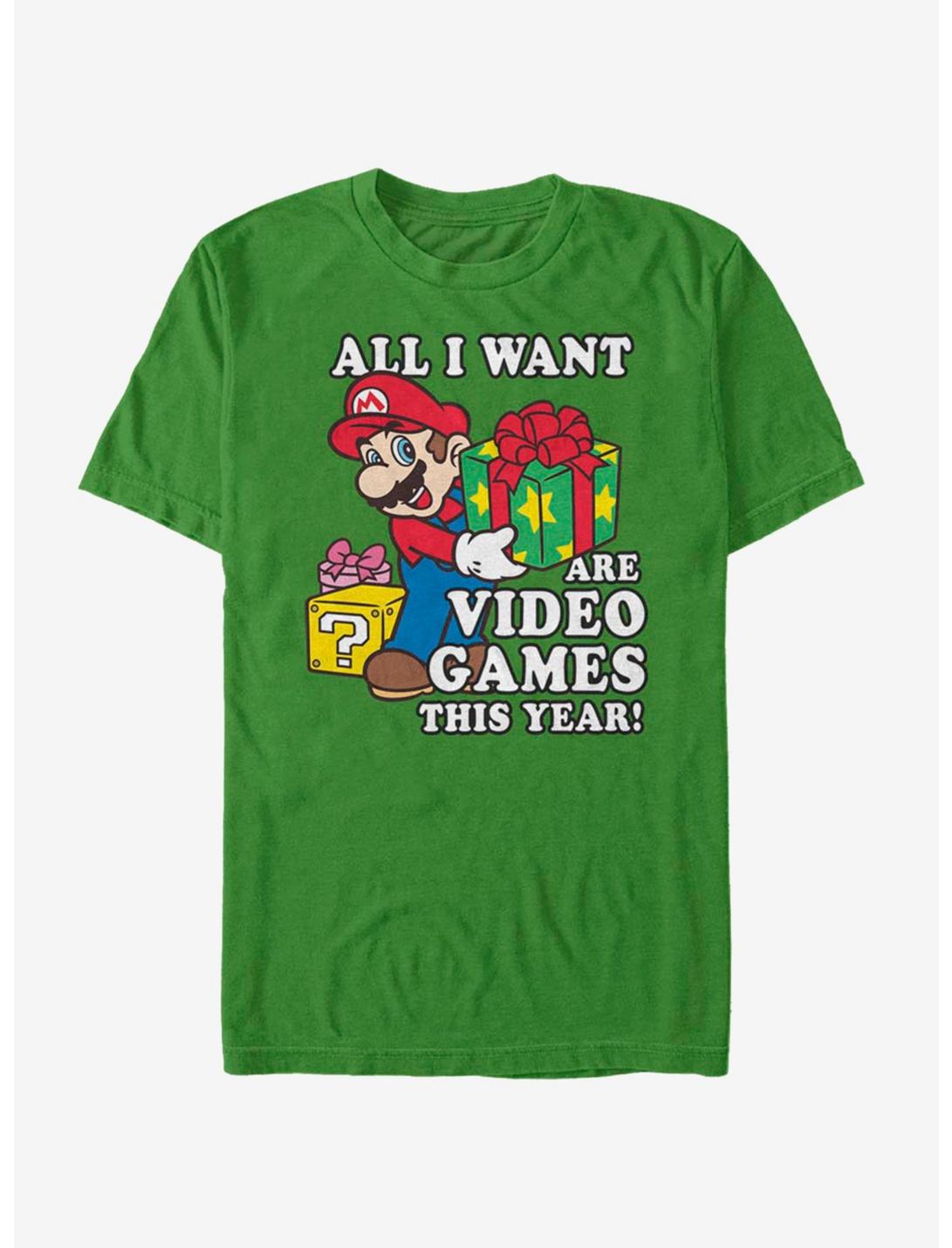 Nintendo Super Mario Give Video Games T-Shirt, KELLY, hi-res
