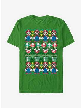 Nintendo Super Mario Christmas Pattern T-Shirt, , hi-res