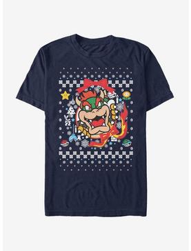 Nintendo Super Mario Wreath Bowser Christmas Pattern T-Shirt, , hi-res