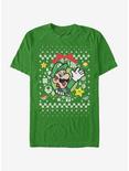 Nintendo Super Mario Wreath Luigi Christmas Pattern T-Shirt, KELLY, hi-res