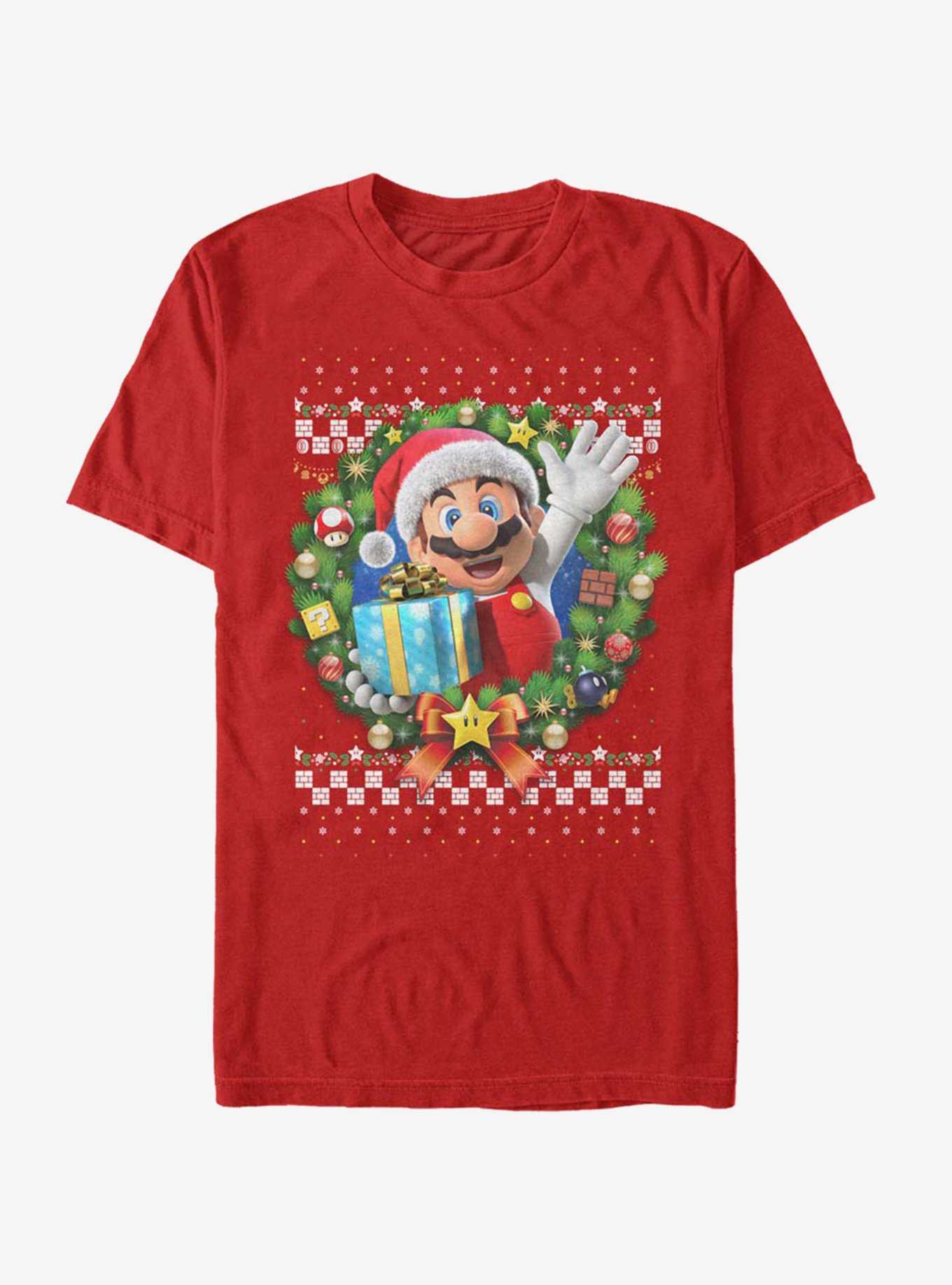 Nintendo Super Mario Wreath Mario 3D T-Shirt, , hi-res