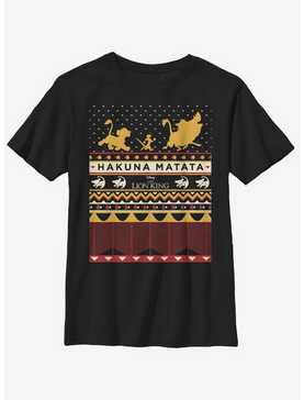 Disney The Lion King Hakuna Matata Christmas Pattern Youth T-Shirt, , hi-res