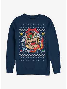 Nintendo Super Mario Wreath Bowser Christmas Pattern Sweatshirt, , hi-res
