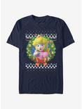 Nintendo Super Mario Wreath Princess Peach 3D T-Shirt, NAVY, hi-res