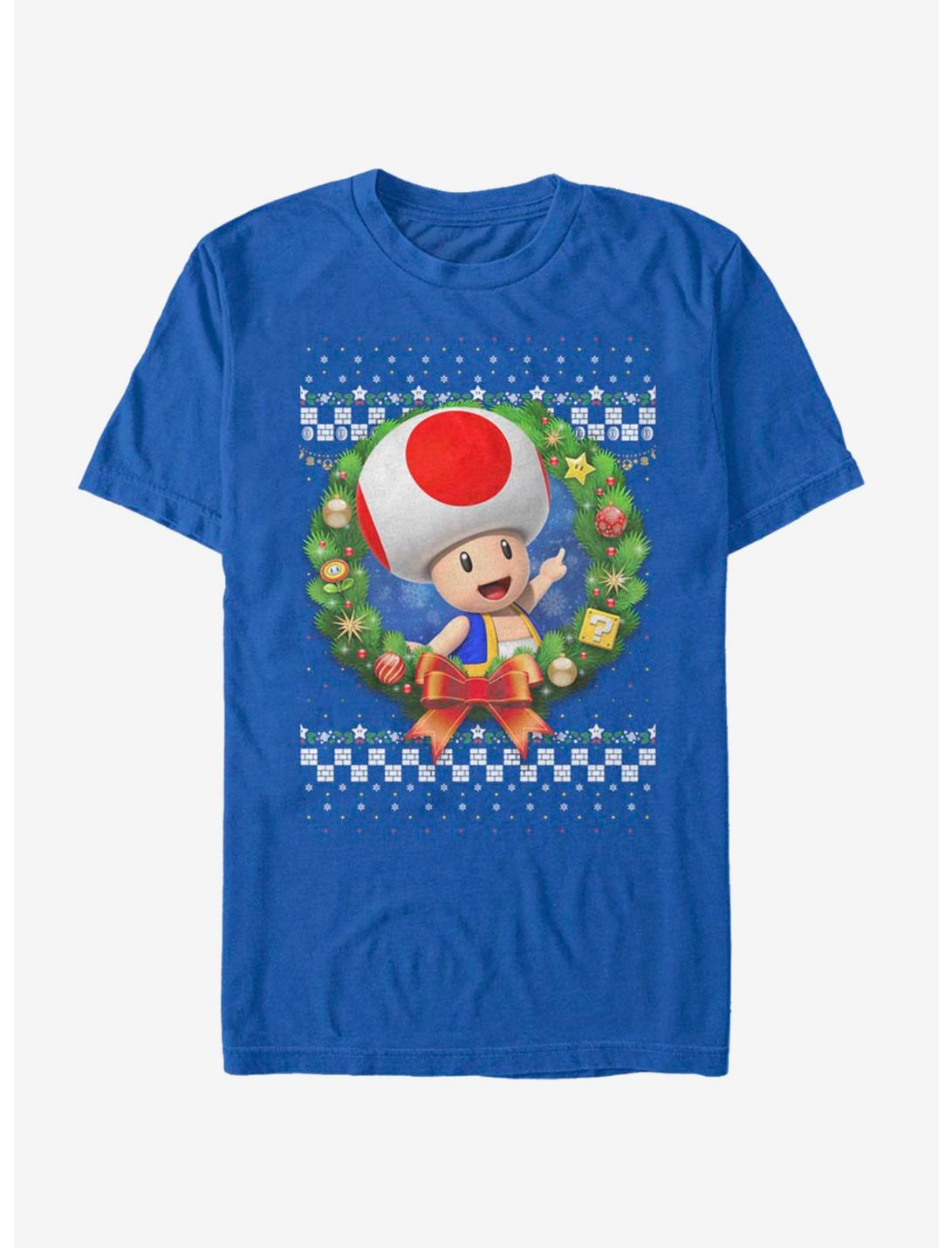 Nintendo Super Mario Wreath Toad 3D T-Shirt, ROYAL, hi-res