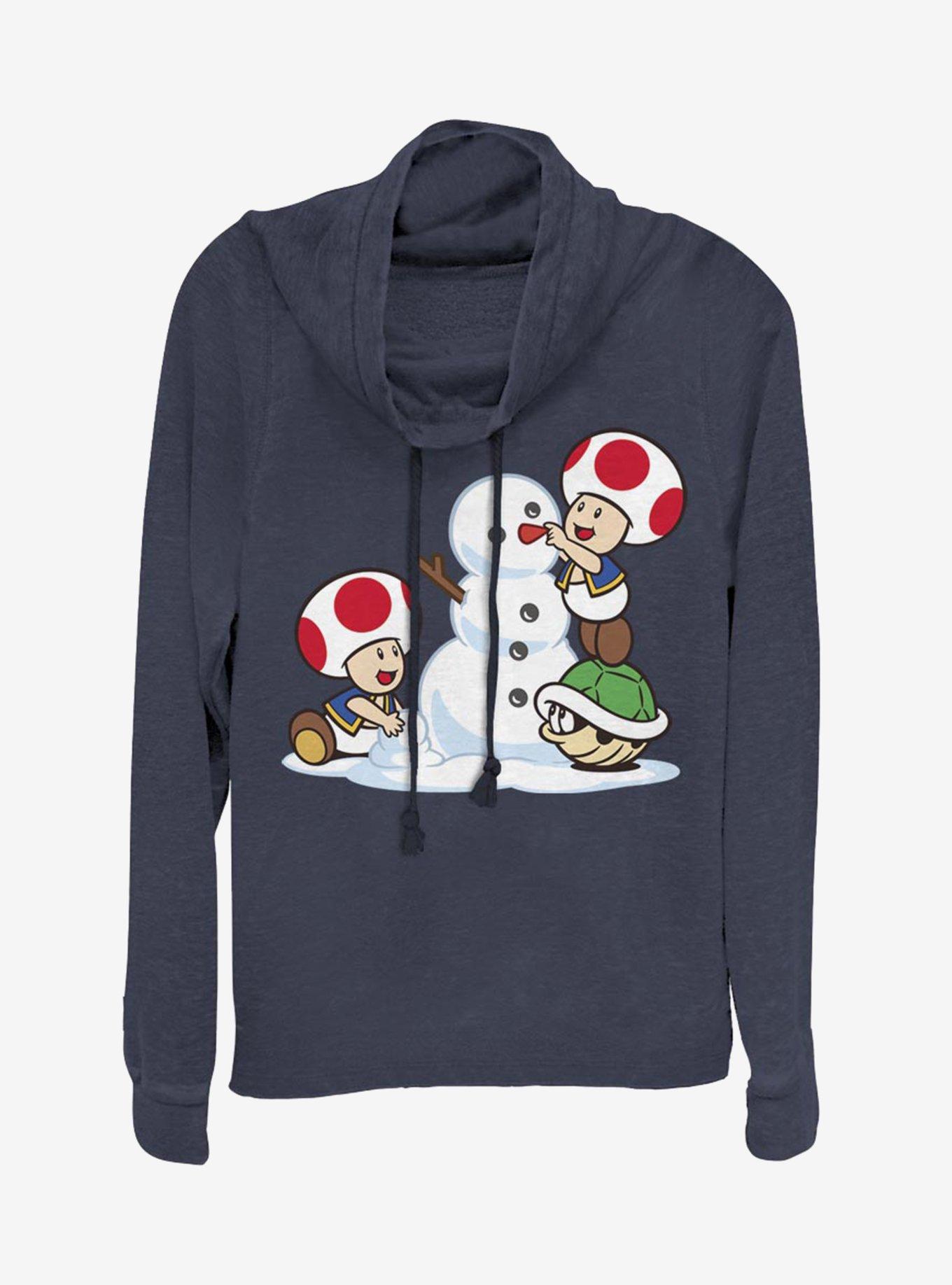 Nintendo Super Mario Frosty Toad Cowlneck Long-Sleeve Womens Top, , hi-res