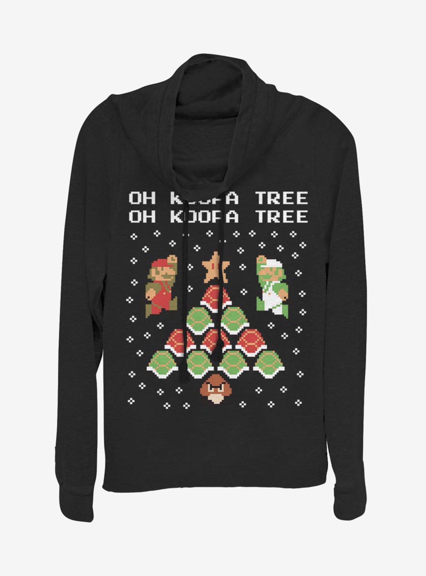 Nintendo Super Mario Koopa Tree Cowlneck Long-Sleeve Womens Top, , hi-res
