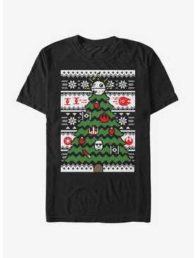 Star Wars Galactic Tree Christmas Pattern T-Shirt, , hi-res