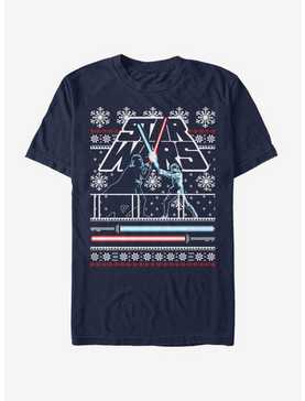 Star Wars Holiday Face Off Christmas Pattern T-Shirt, , hi-res