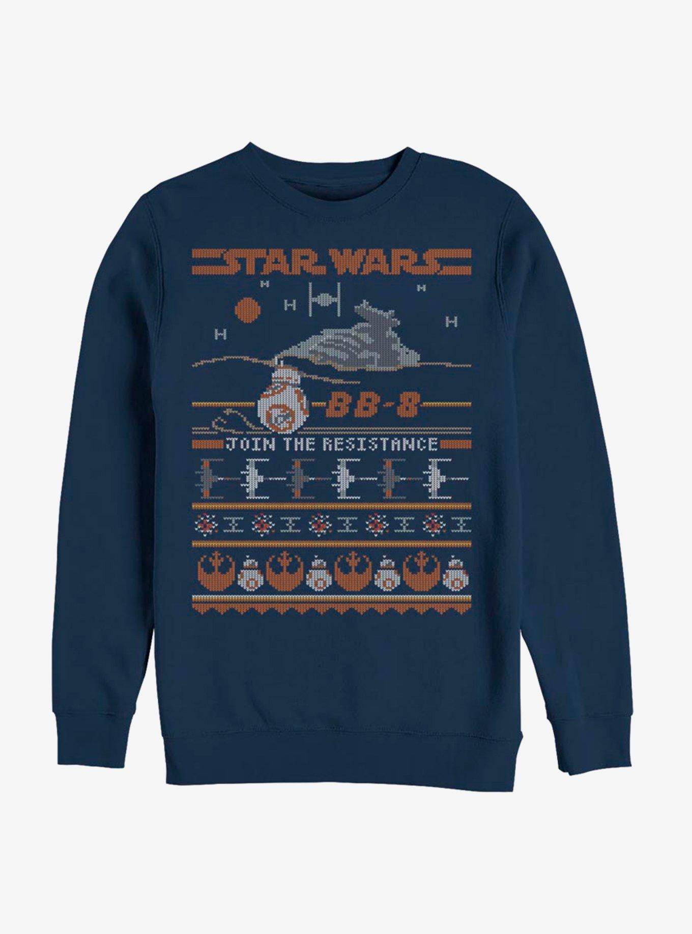 Star Wars Episode VII The Force Awakens BB-8 Resistance Christmas Pattern Sweatshirt, , hi-res