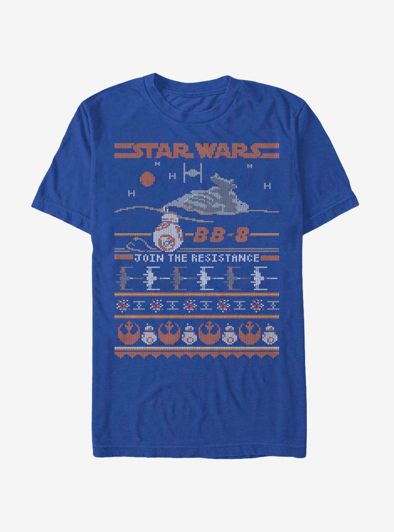 Star Wars Episode VII The Force Awakens BB-8 Resistance Christmas Pattern T-Shirt, , hi-res