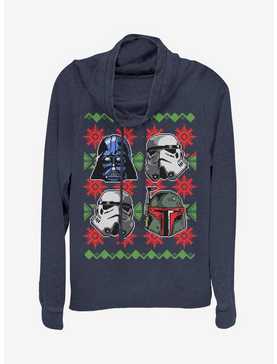 Star Wars Holiday Faces Cowlneck Long-Sleeve Womens Top, , hi-res