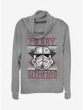 Star Wars Sith Christmas Pattern Cowlneck Long-Sleeve Womens Top, GRAY HTR, hi-res