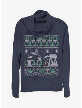 Star Wars Holiday Battle Christmas Pattern Cowlneck Long-Sleeve Womens Top, , hi-res