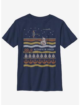 Star Wars Episode VII The Force Awakens Astromech Christmas Pattern Youth T-Shirt, , hi-res