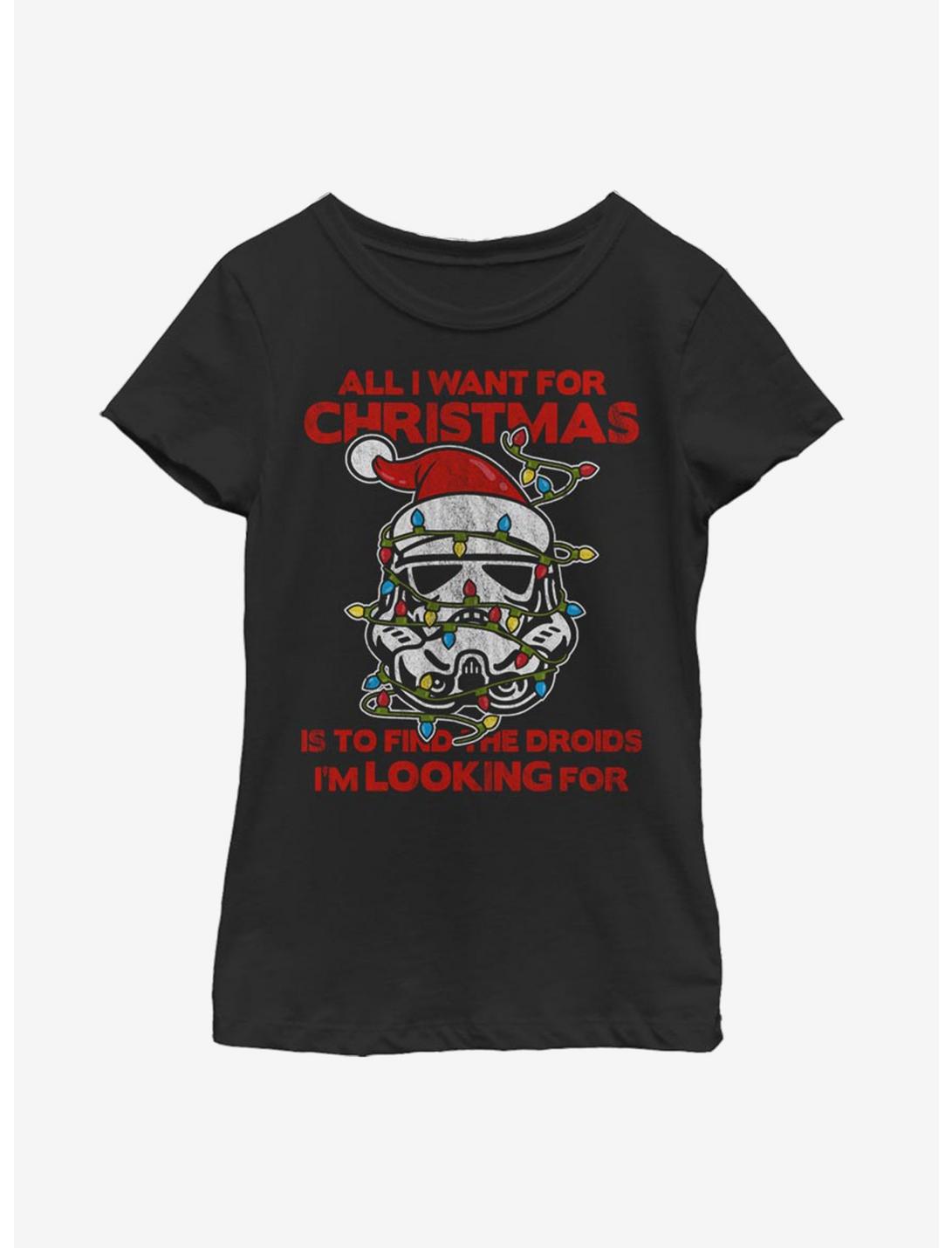 Star Wars Christmas Trooper Youth Girls T-Shirt, BLACK, hi-res