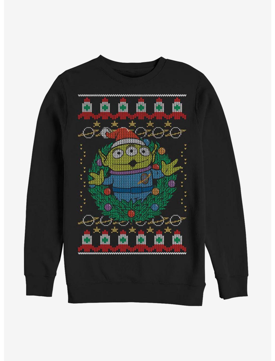 Disney Pixar Toy Story Greetings Christmas Pattern Sweatshirt, BLACK, hi-res