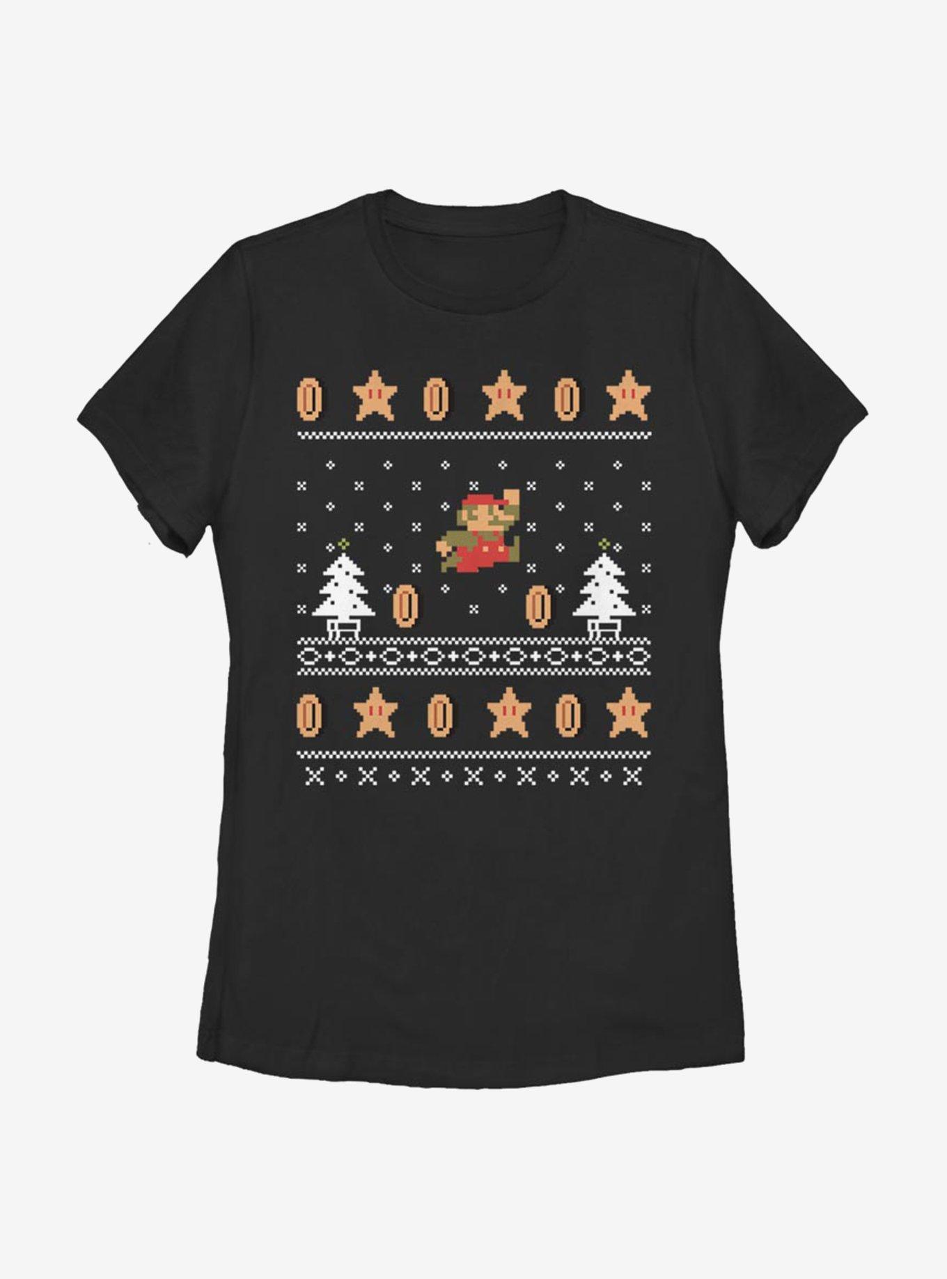 Nintendo Super Mario Christmas Mario Womens T-Shirt, , hi-res