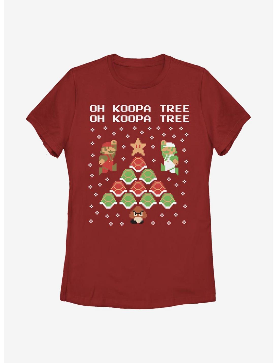 Nintendo Super Mario Koopa Tree Womens T-Shirt, RED, hi-res