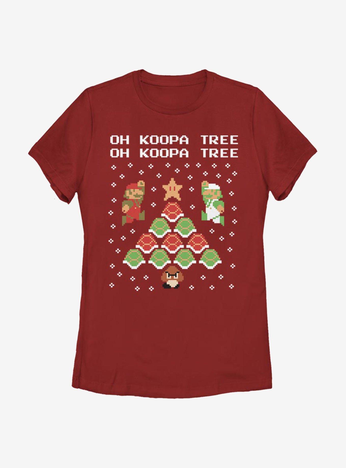 Nintendo Super Mario Koopa Tree Womens T-Shirt, RED, hi-res