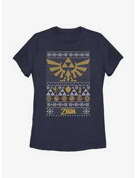 Nintendo The Legend Of Zelda Hyrule Christmas Pattern Womens T-Shirt, , hi-res