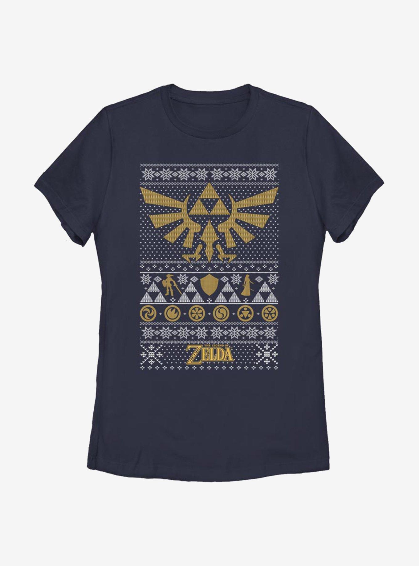 Nintendo The Legend Of Zelda Hyrule Christmas Pattern Womens T-Shirt, , hi-res