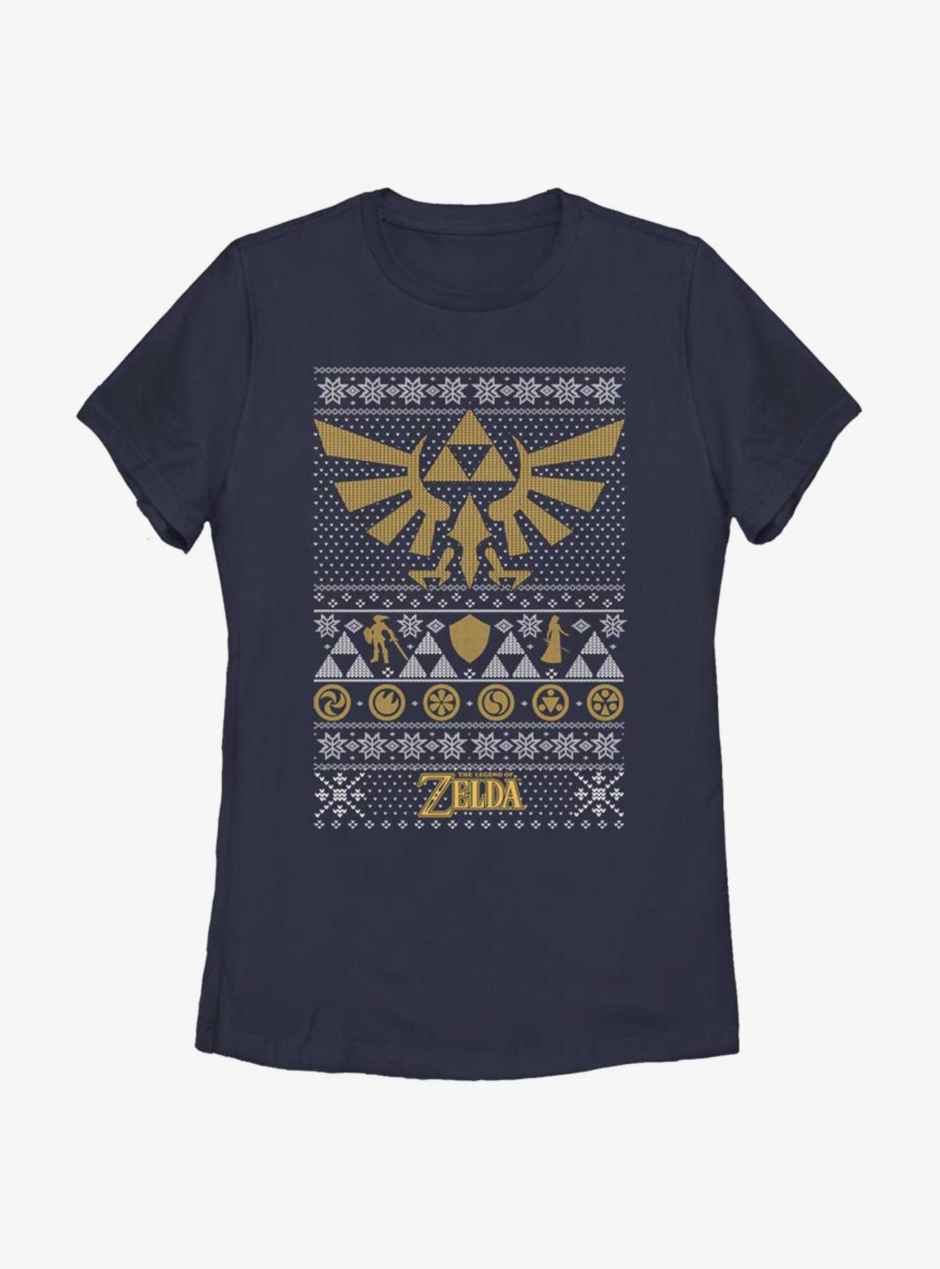 Nintendo The Legend Of Zelda Hyrule Christmas Pattern Womens T-Shirt, , hi-res